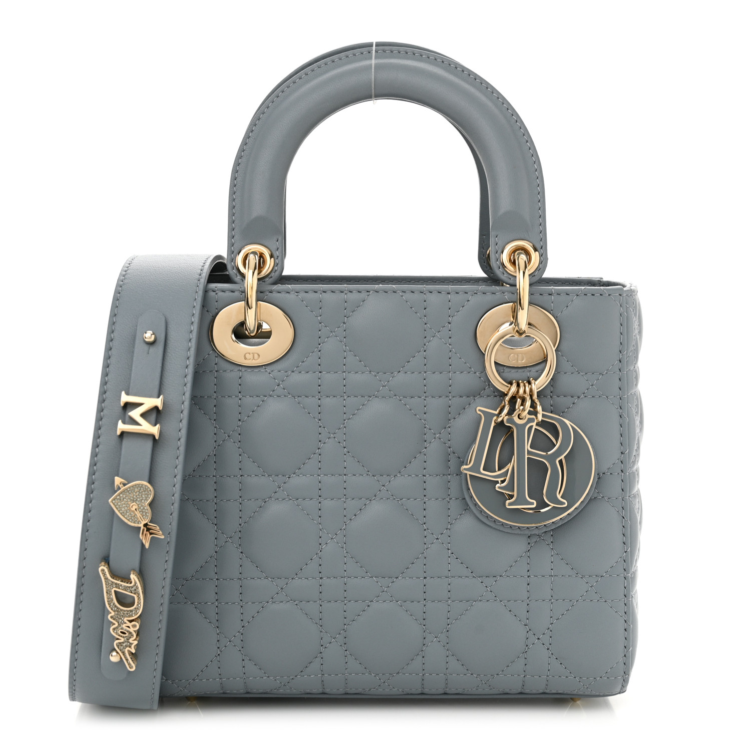 【ヴィンテージ】Rank:S☆Dior Dark Blue Small Cannage ABC CHRISTIAN DIOR Lambskin Cannage Small My ABCDior Lady Dior