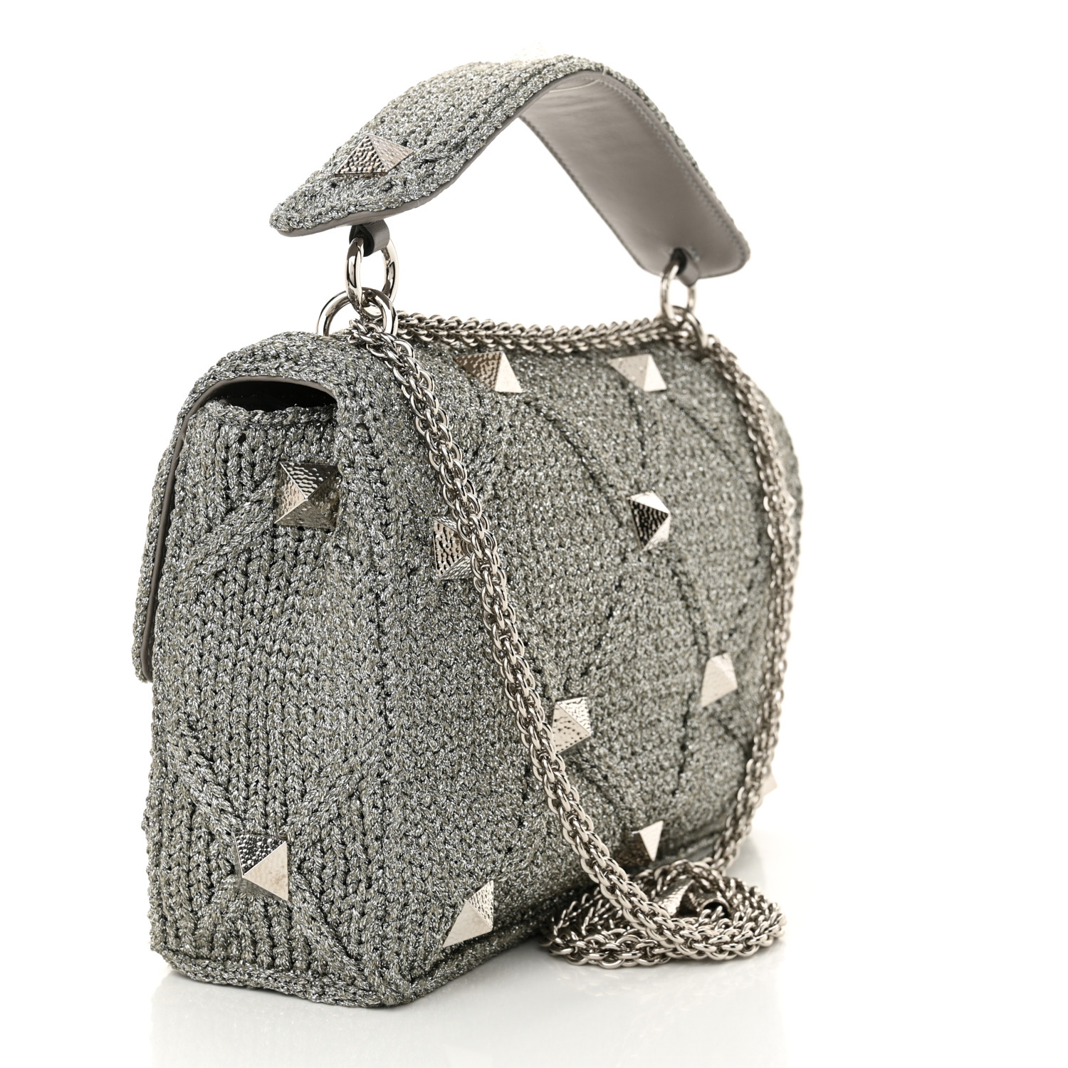 VALENTINO GARAVANI Metallic Lurex Knit Large Roman Stud