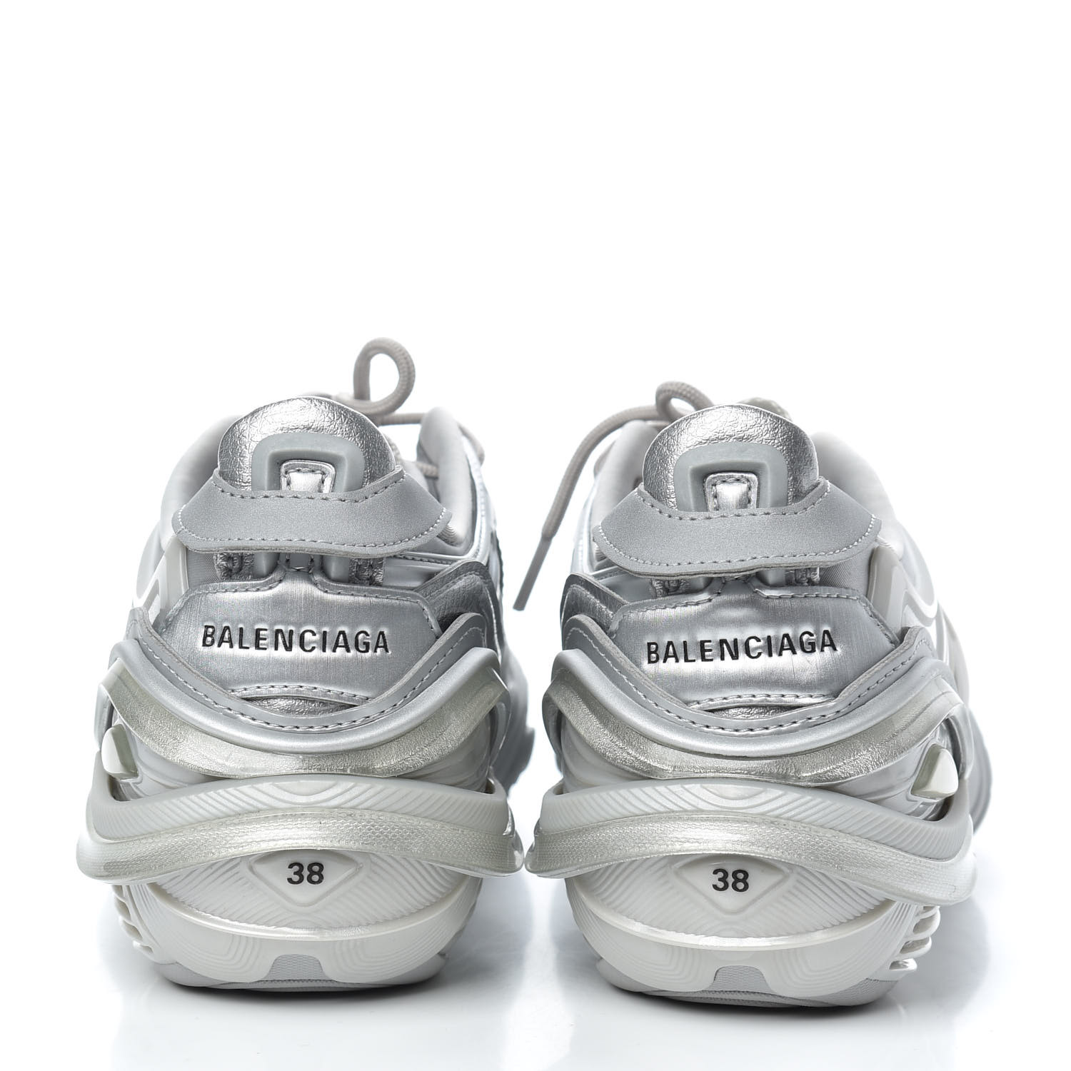 BALENCIAGA Metallic Rubber Mesh Womens Tyrex Sneakers 38