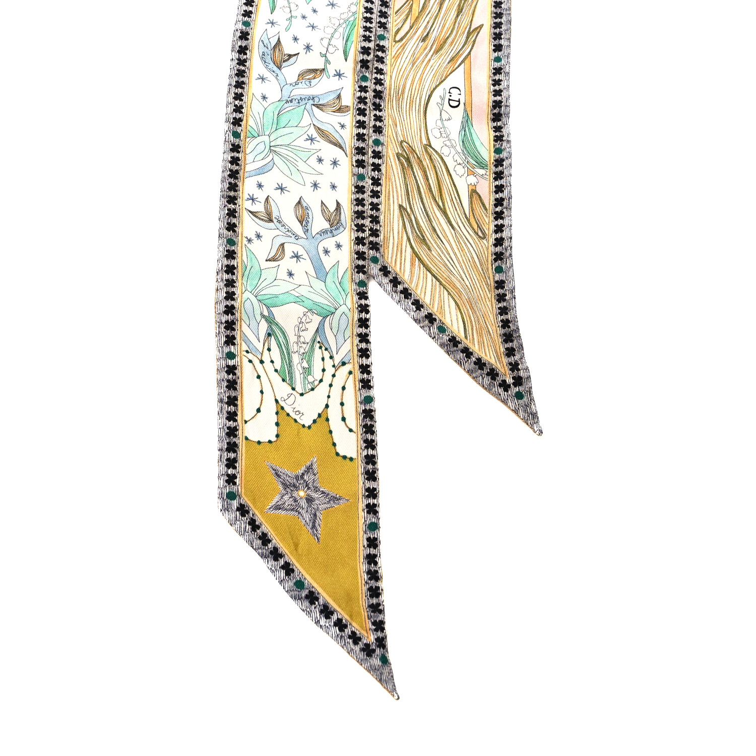 Christian Dior スカーフ archive CHRISTIAN DIOR Silk Hibiscus Mitzah Scarf Multicolor 1177926