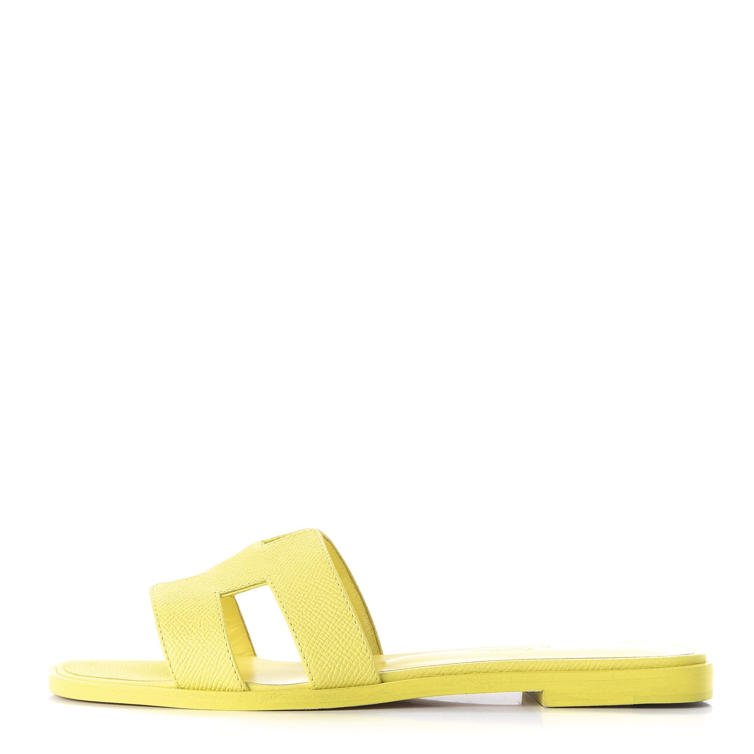 HERMES Epsom Oran Sandals 36.5 Jaune Pollen 640448