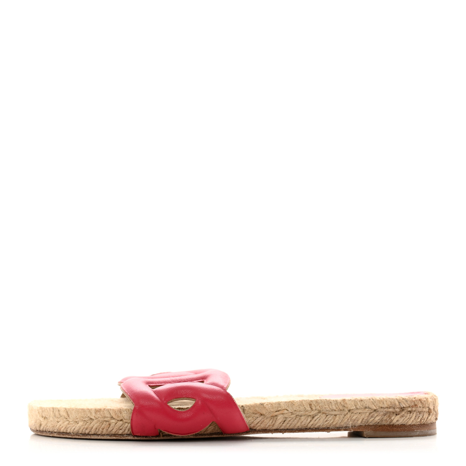 HERMES Nappa Famosa Espadrille Sandals 36 Rosa Framboise