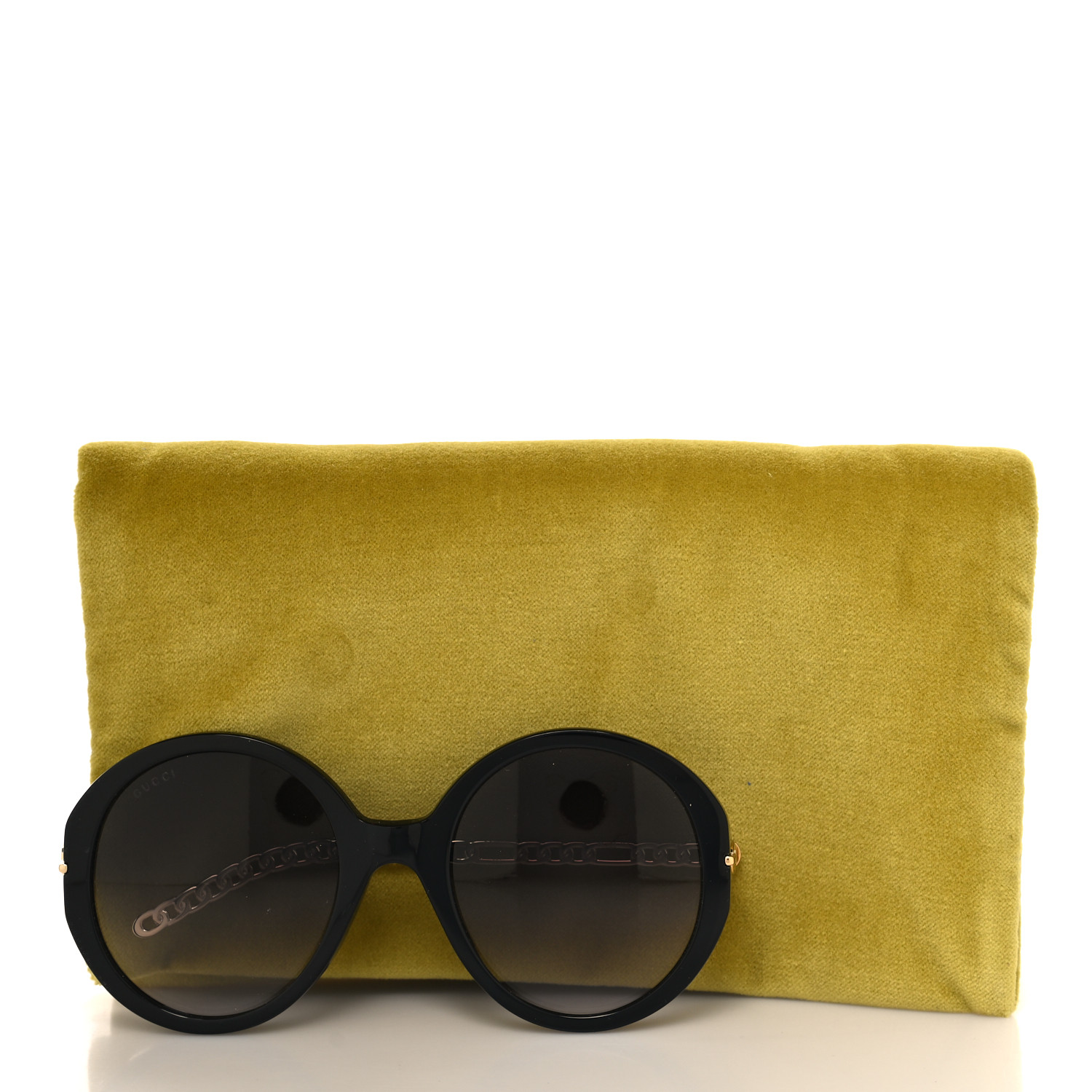 GUCCI Acetate Detachable Charm Oversized Frame Round