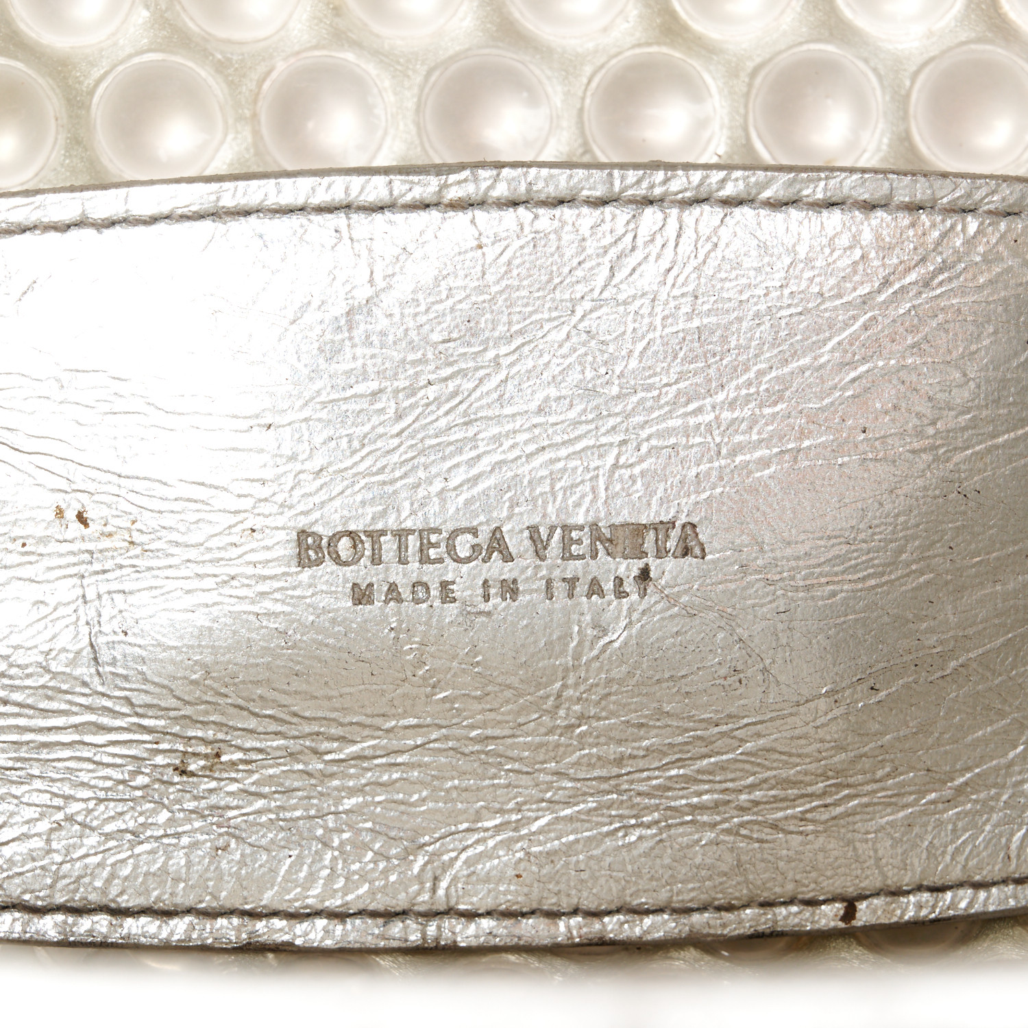BOTTEGA VENETA Metallic Fabric Bubble Wrap The Mini Pouch
