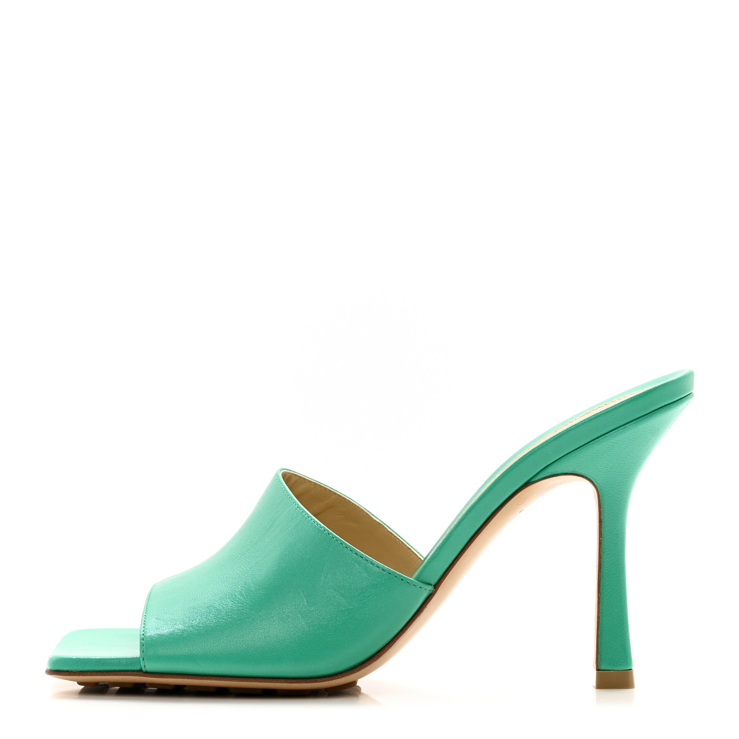 BOTTEGA VENETA Lambskin Stretch Mule Sandals 36.5 Acid