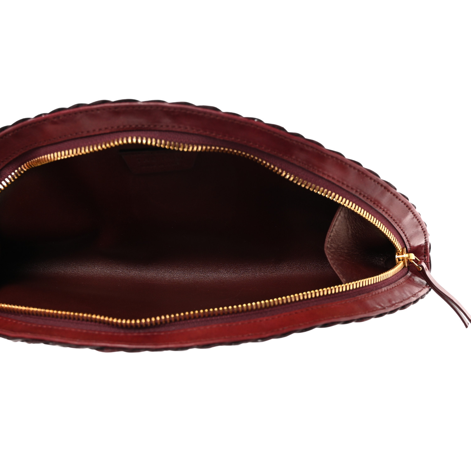【THE ROW】Sunset Leather clutch bag Sunset woven leather clutch in burgundy - The Row | Mytheresa