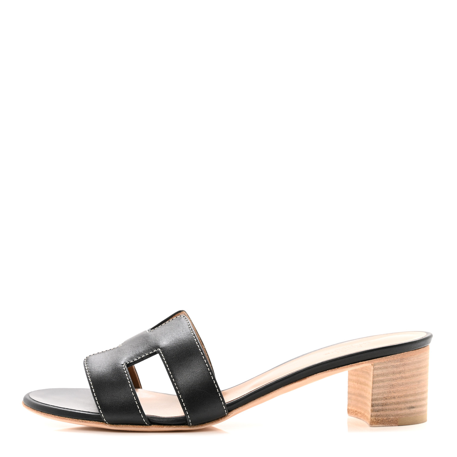 HERMES Calfskin Oasis Sandals 39 Black 1471002 | FASHIONPHILE