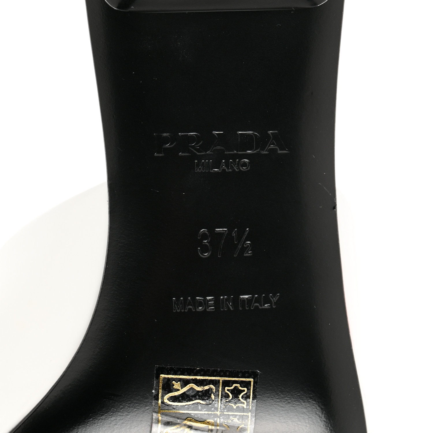 PRADA Spazzolato Triangle Logo Pointed Toe 55mm Mules 37.5