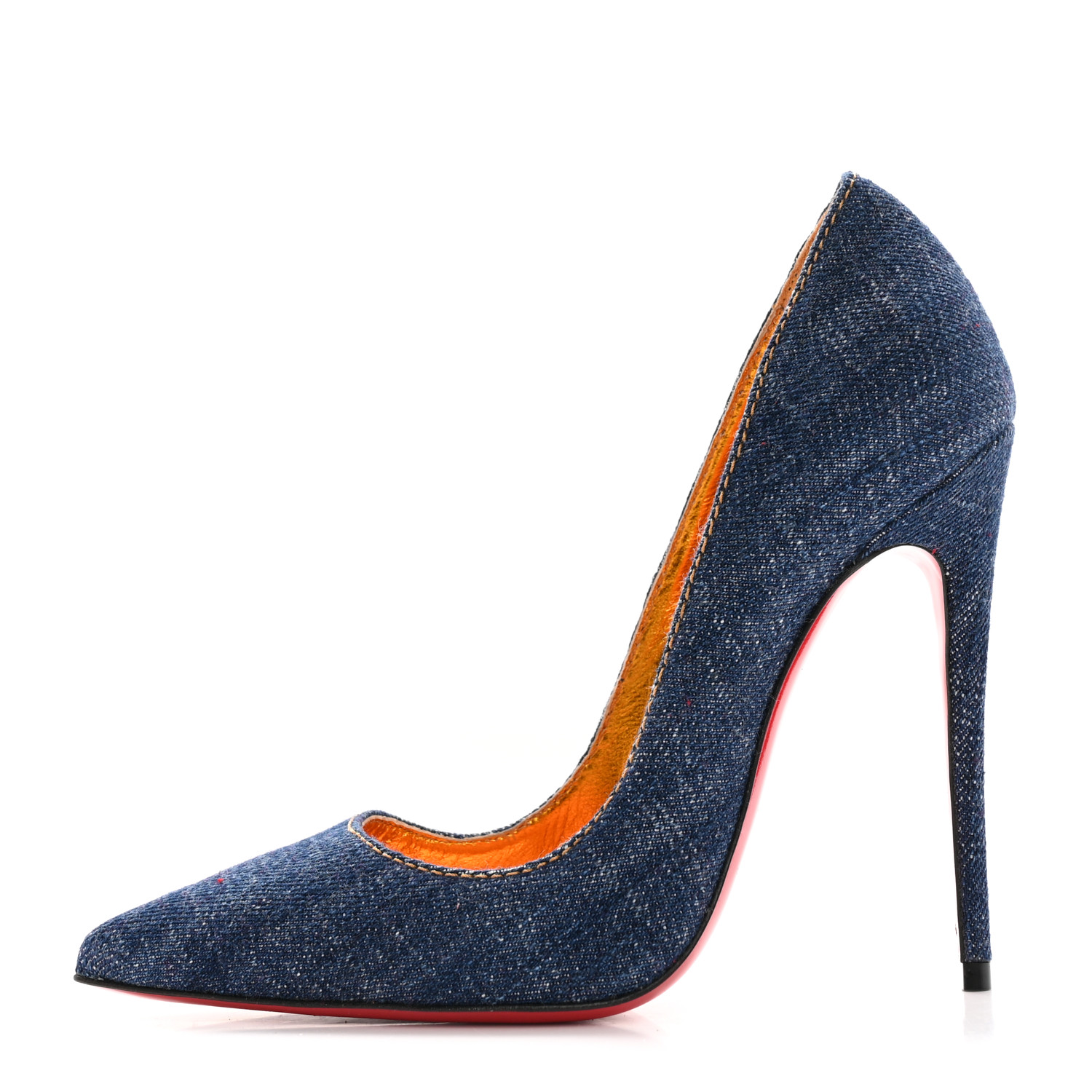 CHRISTIAN LOUBOUTIN Denim Jazz Calf So Kate 120 Pumps 36