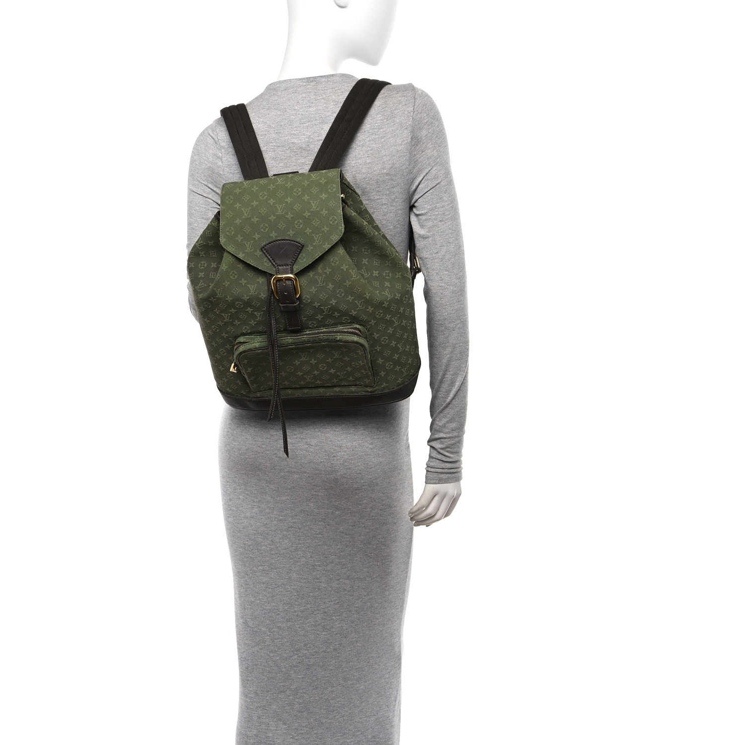 LOUIS VUITTON Mini Monogram Montsouris GM Backpack Kaki 2