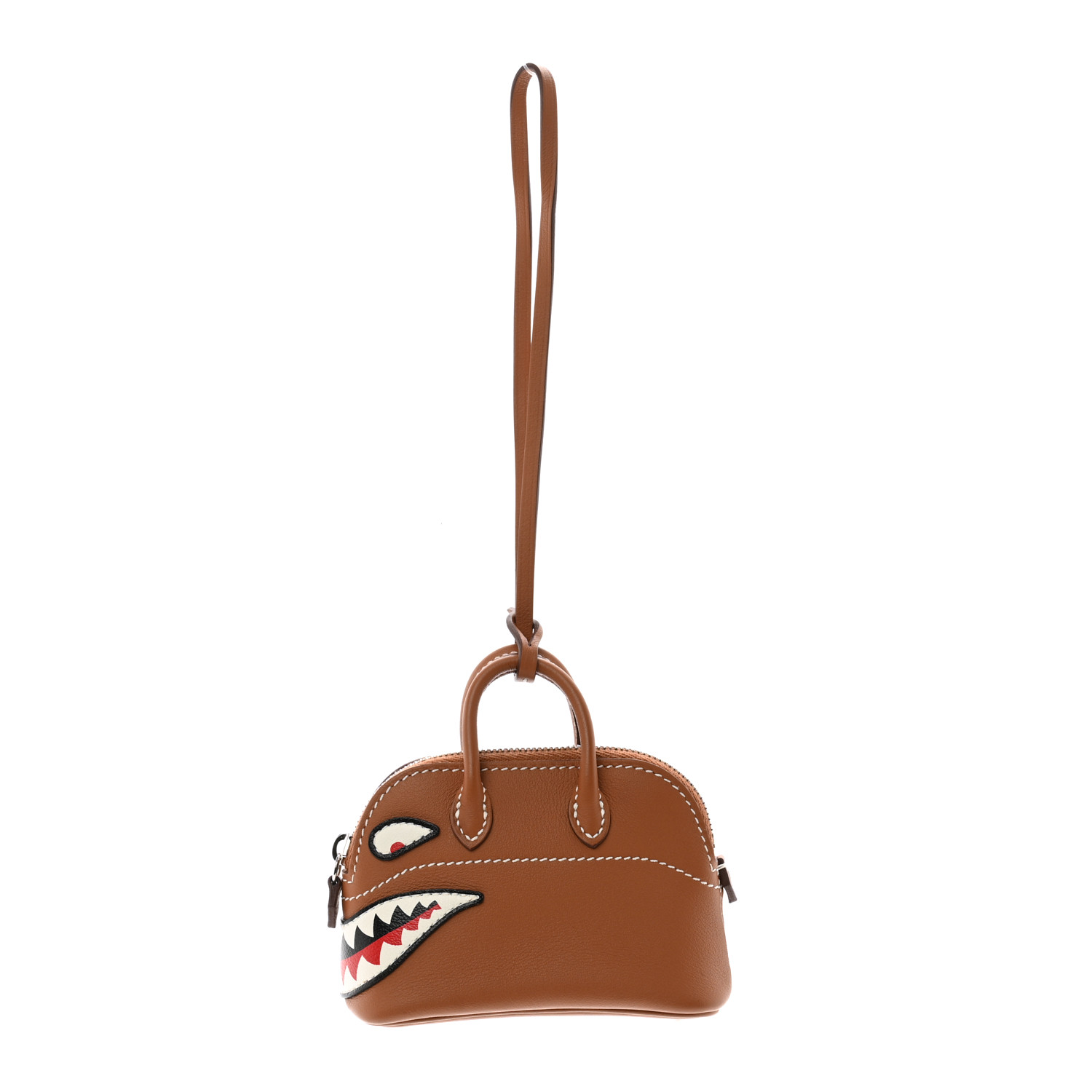 送料込♪【HERMES】Bolide Shark Charm Swift & Palladium Gold Hermès Mini Bolide Shark Charm Gold Swift Palladium Hardware