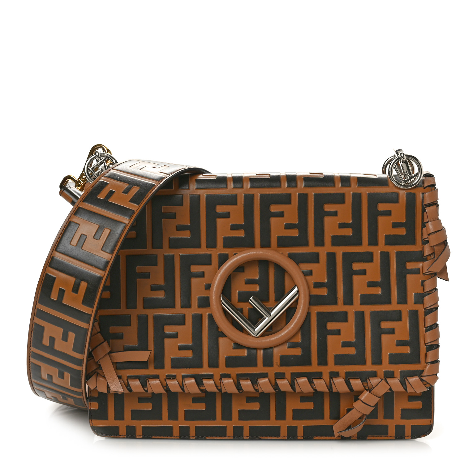 FENDI Vitello Century F is Fendi Whipstitch Threads FF