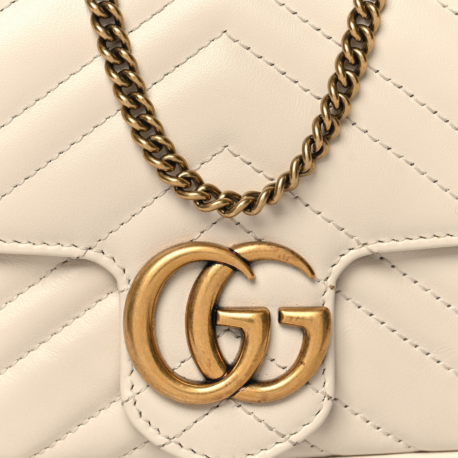GUCCI Calfskin Matelasse Mini GG Marmont Shoulder Bag With