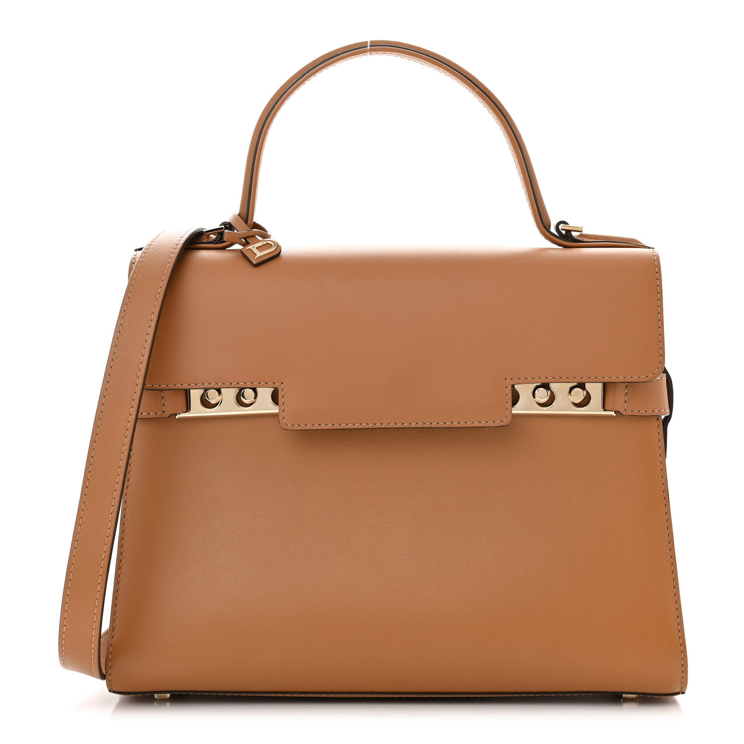 DELVAUX Calfskin MM Tempete Satchel Camel 1535440 | FASHIONPHILE