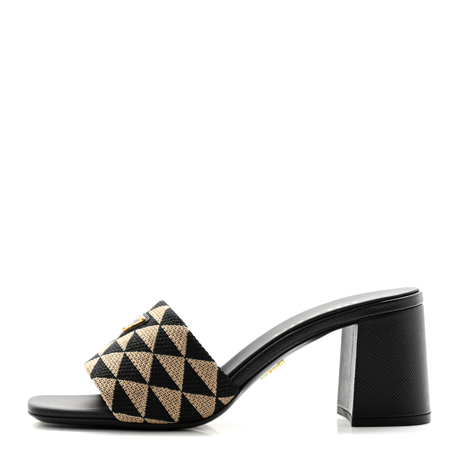 PRADA Jacquard Trianglolo Symbole Embroidered Metal Triangle