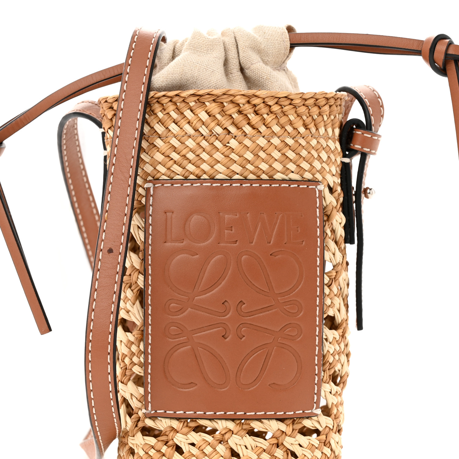 LOEWE × Paula's Ibiza☆スモール かごバッグ ナチュラル/タン Loewe x Paula's Ibiza Basket Bucket Bag in Palm Leaf with