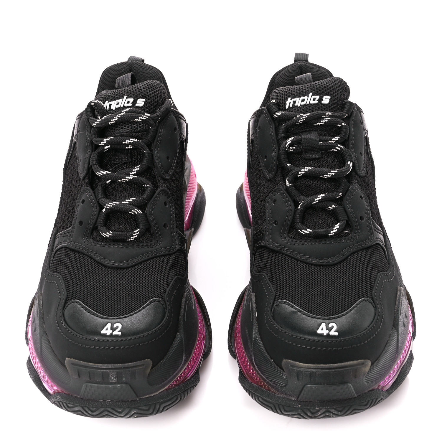 【BALENCIAGA】TripleS clearSole Black Pink Balenciaga Triple S Sneaker 'Clear Sole - Black Pink Neon
