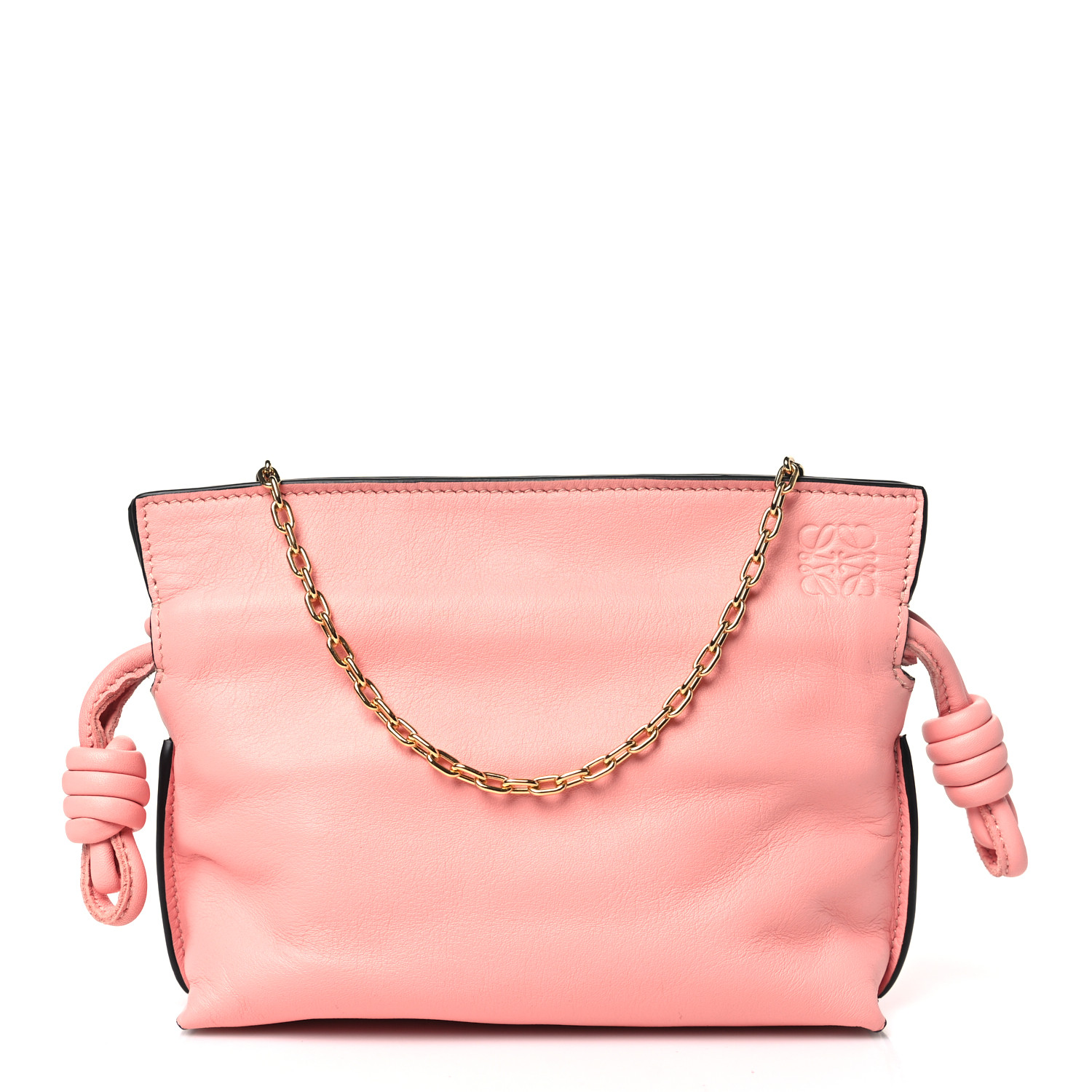 LOEWE Calfskin Nano Flamenco Knot Clutch Warm Blossom