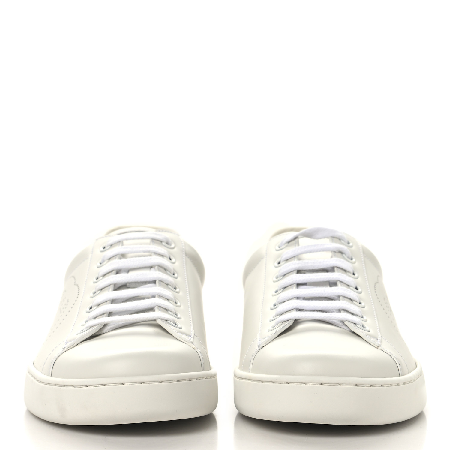 GUCCI Calfskin Interlocking G Perforated Mens Ace Sneakers 8