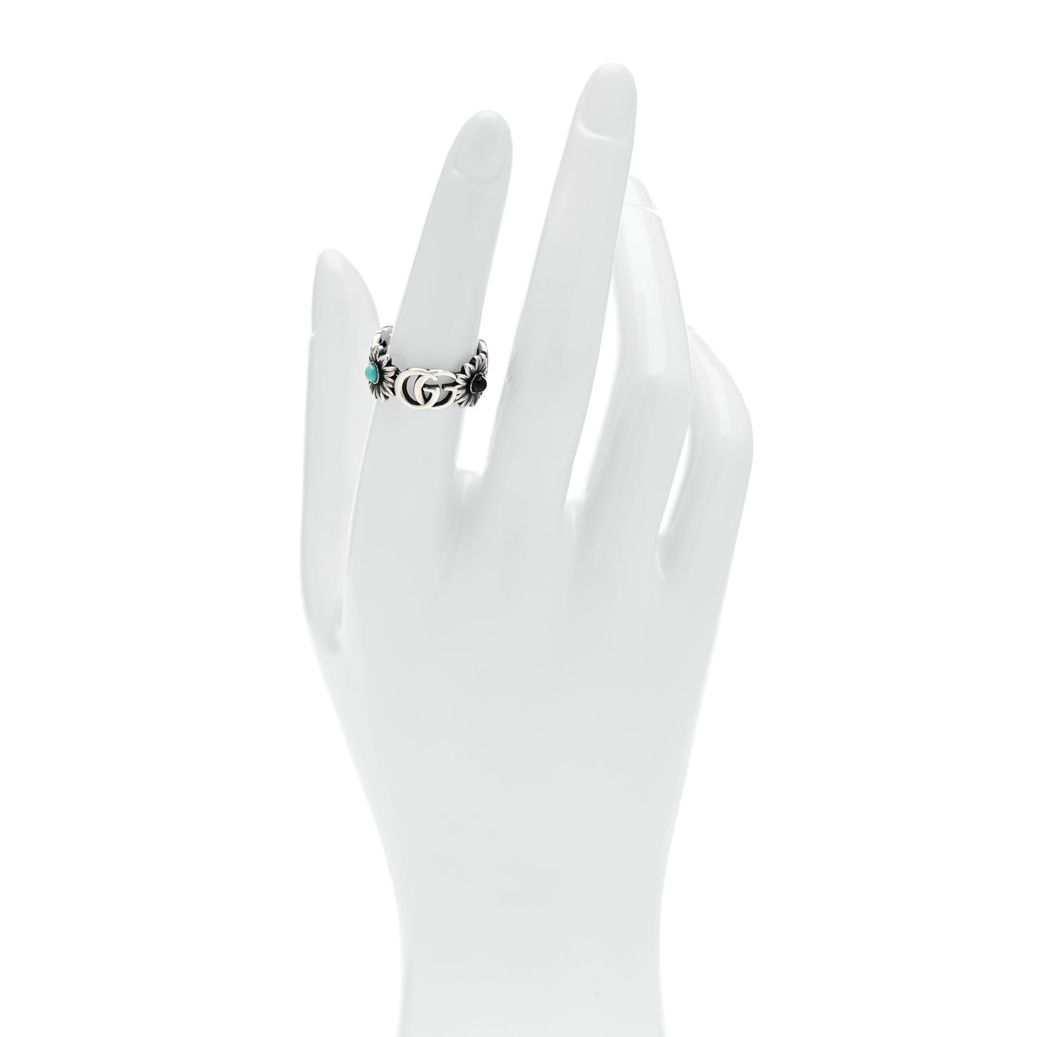 リュンヌページ GUCCI Sterling Silver Mother of Pearl Blue Topaz Resin