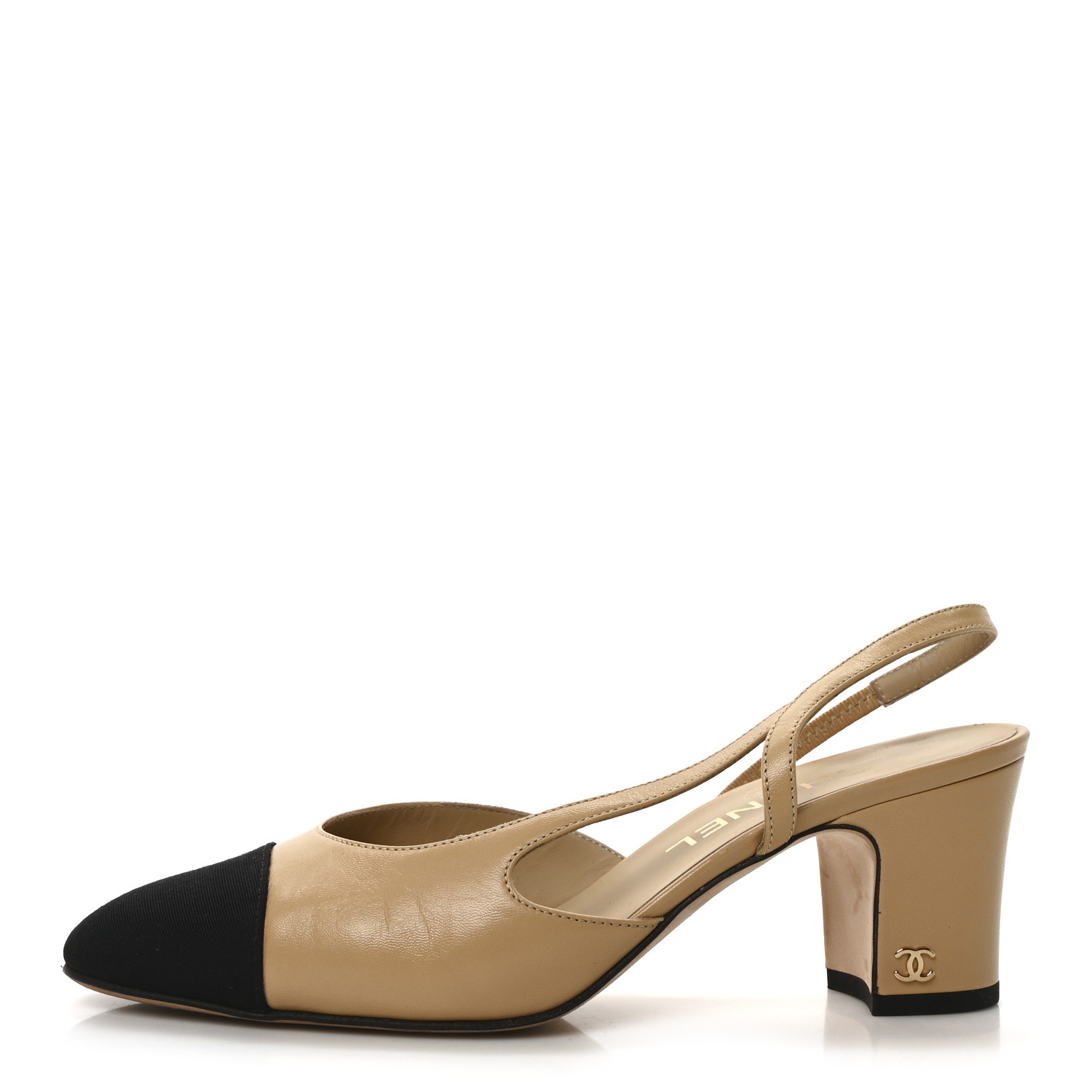 靴 CHANEL Cocomark Slingback Pumps Chanel 22P Mademoiselle Coco Sling CC Black Grey Denim