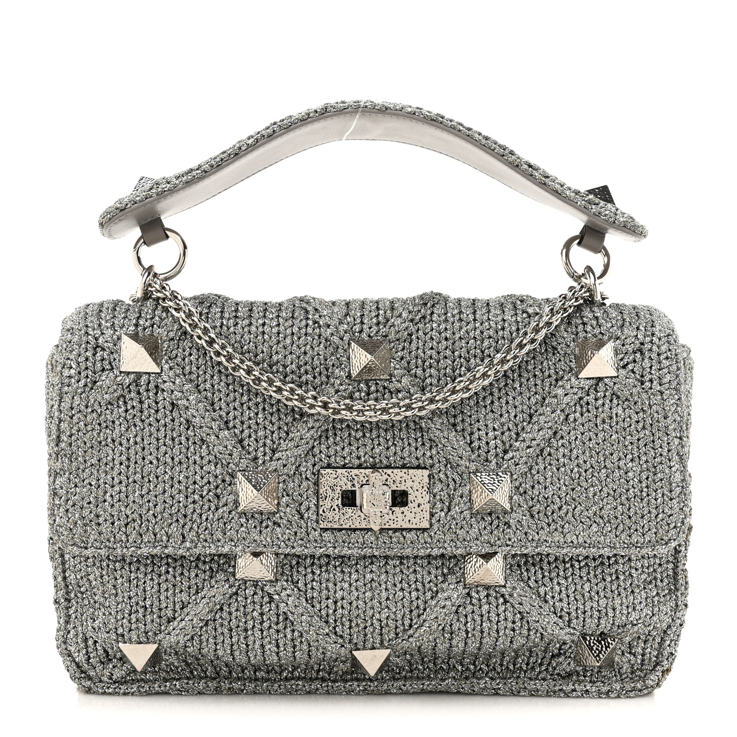 VALENTINO GARAVANI Metallic Lurex Knit Large Roman Stud