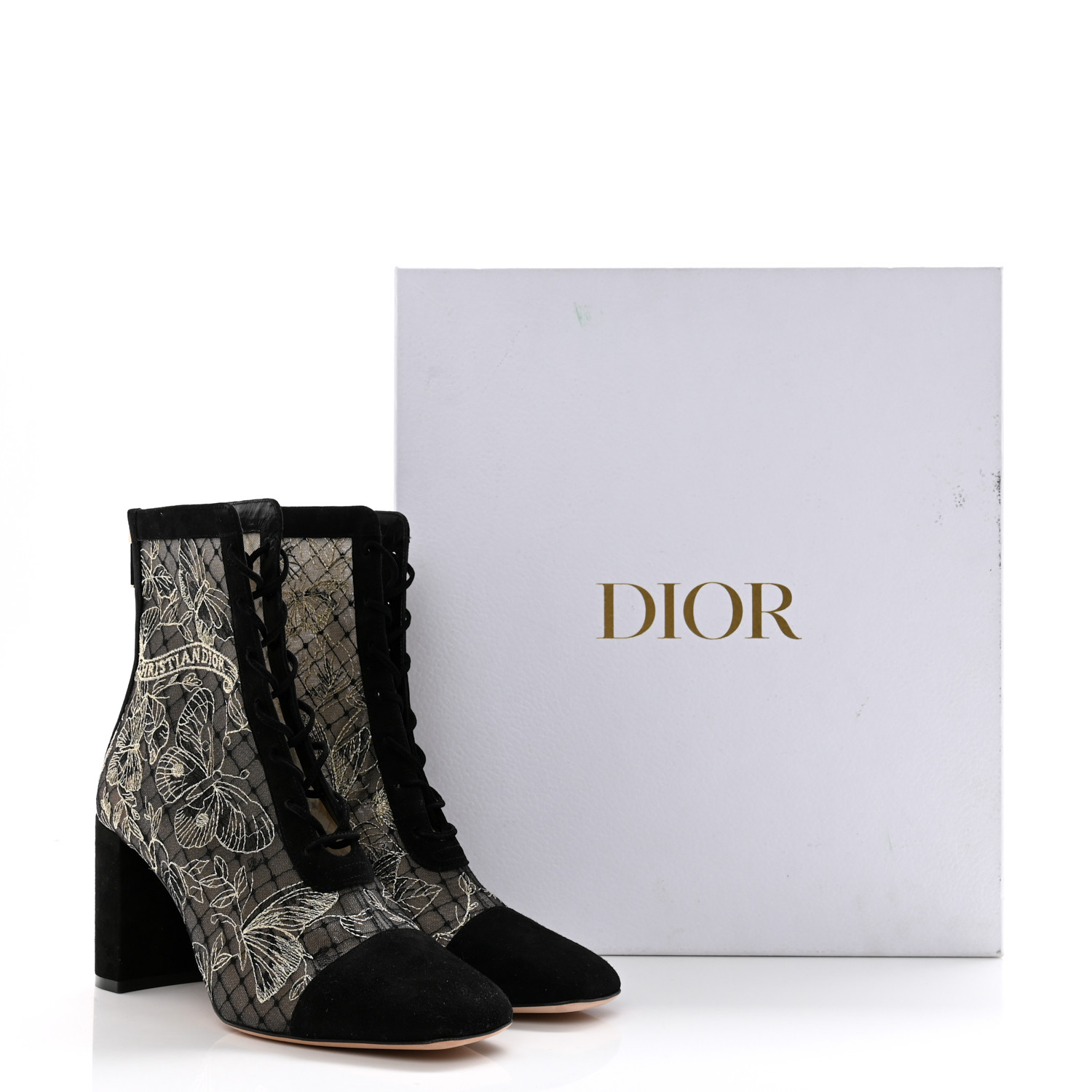 CHRISTIAN DIOR Suede Lurex Butterfly Embroidered Naughtily-D