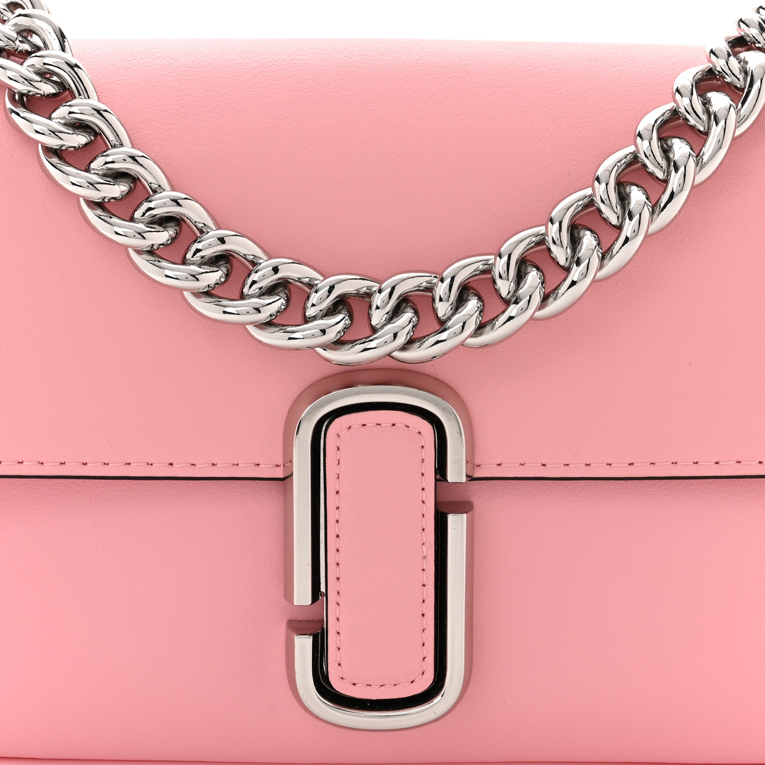 MARC JACOBS Calfskin The J Marc Shoulder Bag Quartz Pink