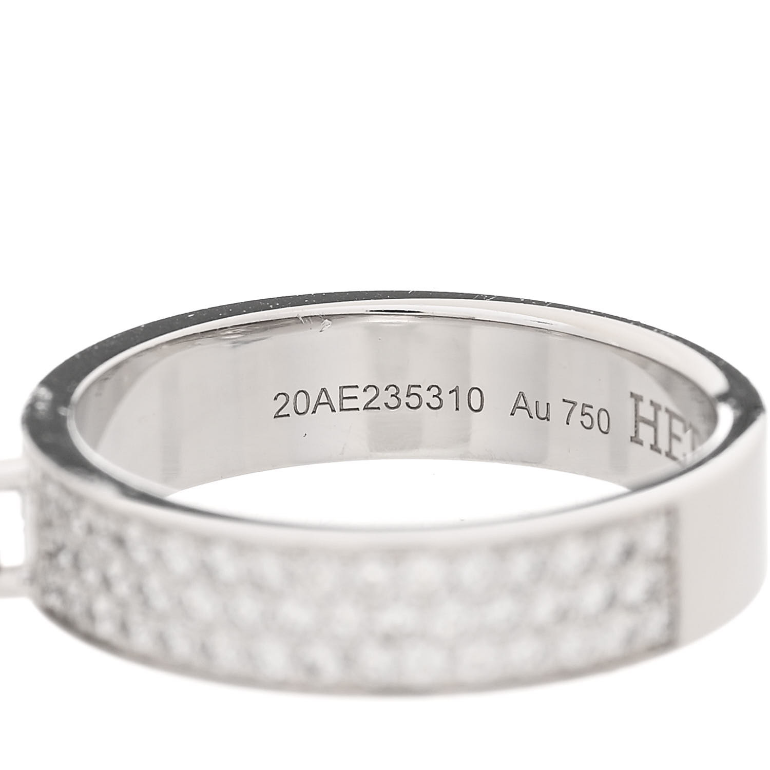 Hermes Kelly Clochette ring white gold diamonds【関税込】 HERMES 18K White Gold Diamond Kelly Clochette Double Ring 50
