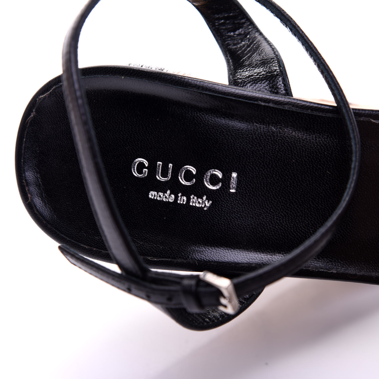 GUCCI Calf Hair Leopard Print Horsebit Platform Sandals 38.5