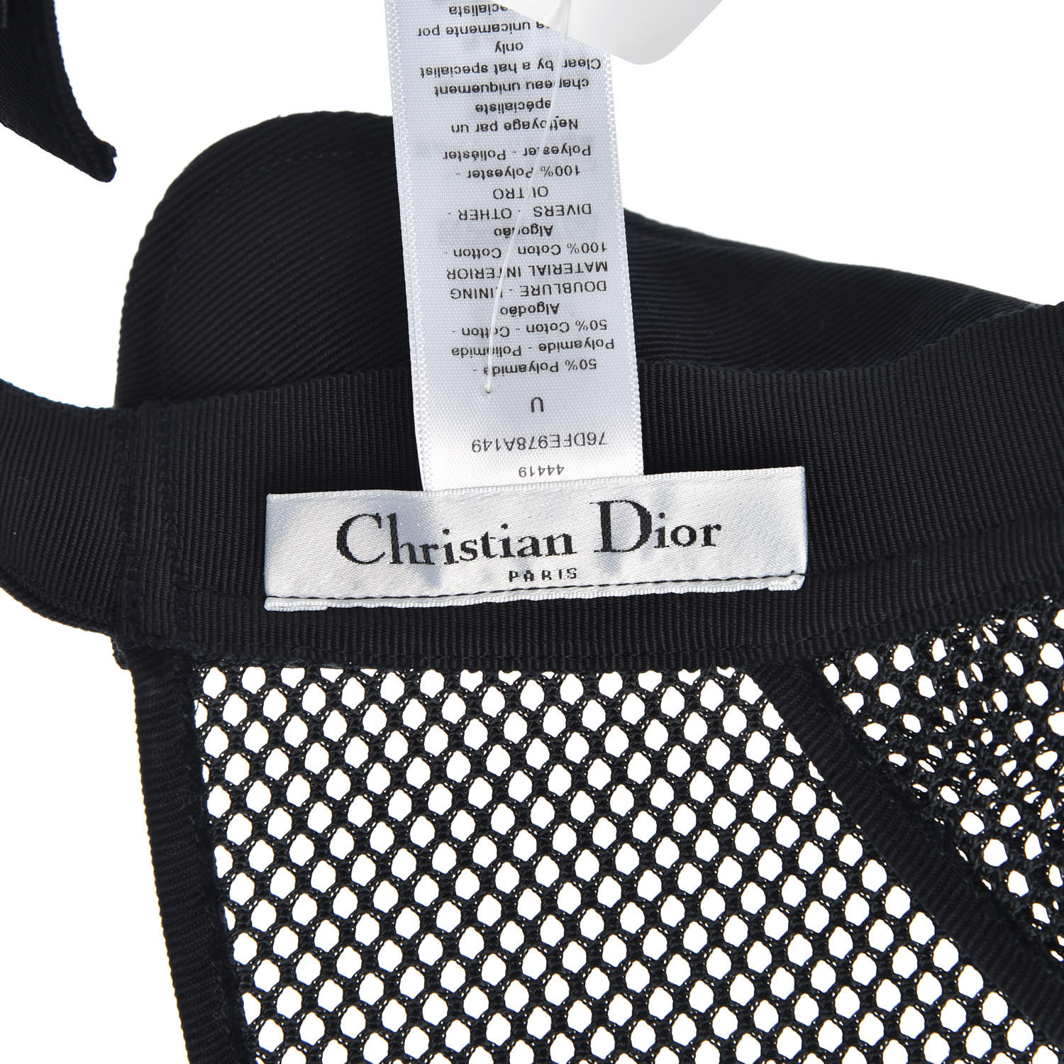 CHRISTIAN DIOR Fabric Mesh Waikiki D-Fence Visor Black
