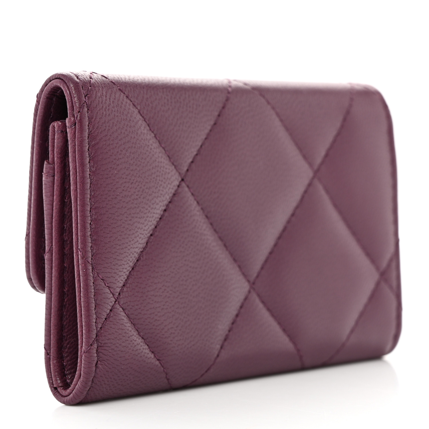 【人気/関税/送料込み】 Chanel 19 Card Holder Shiny Goatskin CHANEL Shiny Goatskin Quilted Chanel 19 Card Holder On Chain