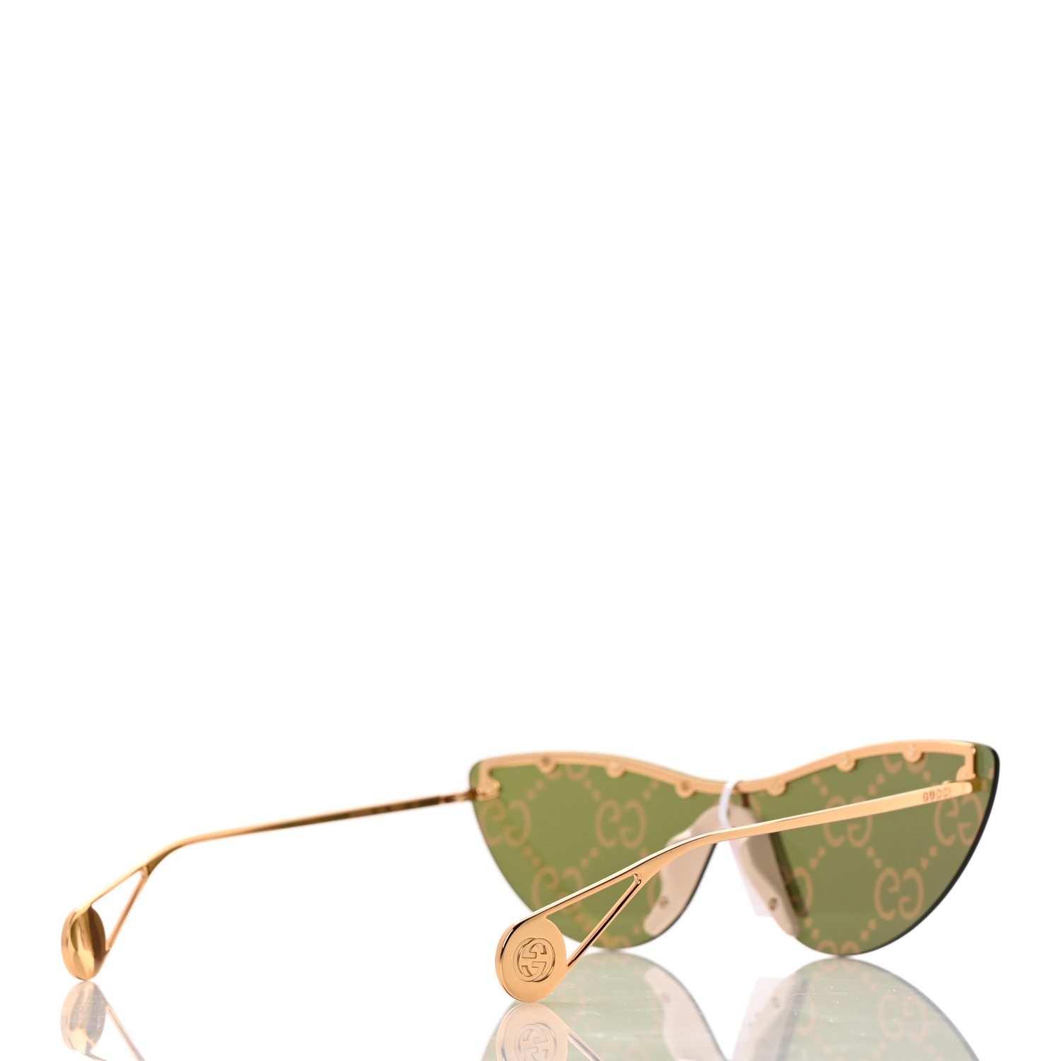 GUCCI Metal Rimless Star Studded Monogram 90mm Cat Eye