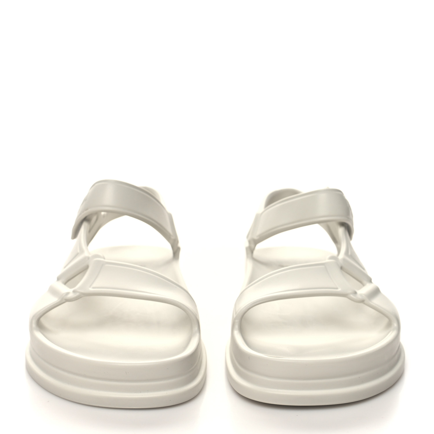 FENDI Rubber FF Sporty Hiker 25mm Sandals 38 Chalk 1334405