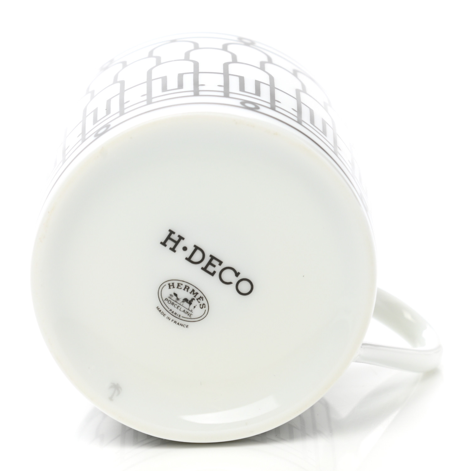 HERMES Porcelain H Deco Coffee Cup And Saucer Set Of 2 Black