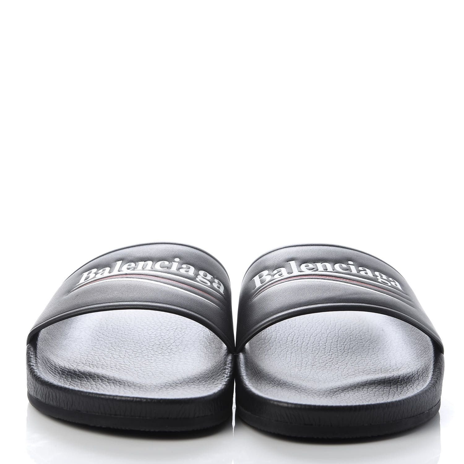 BALENCIAGA Nappa Political Campaign Logo Mens Pool Slide