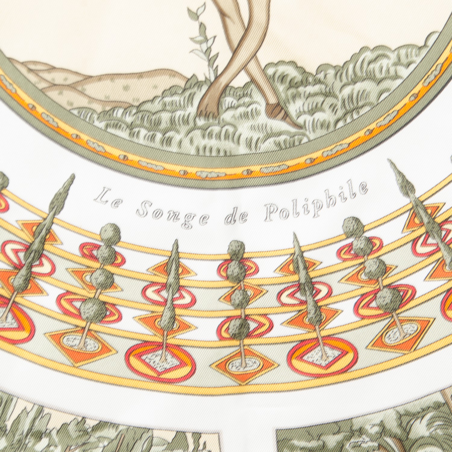 HERMES Silk Le Songe de Poliphile Scarf 90 179931 | FASHIONPHILE