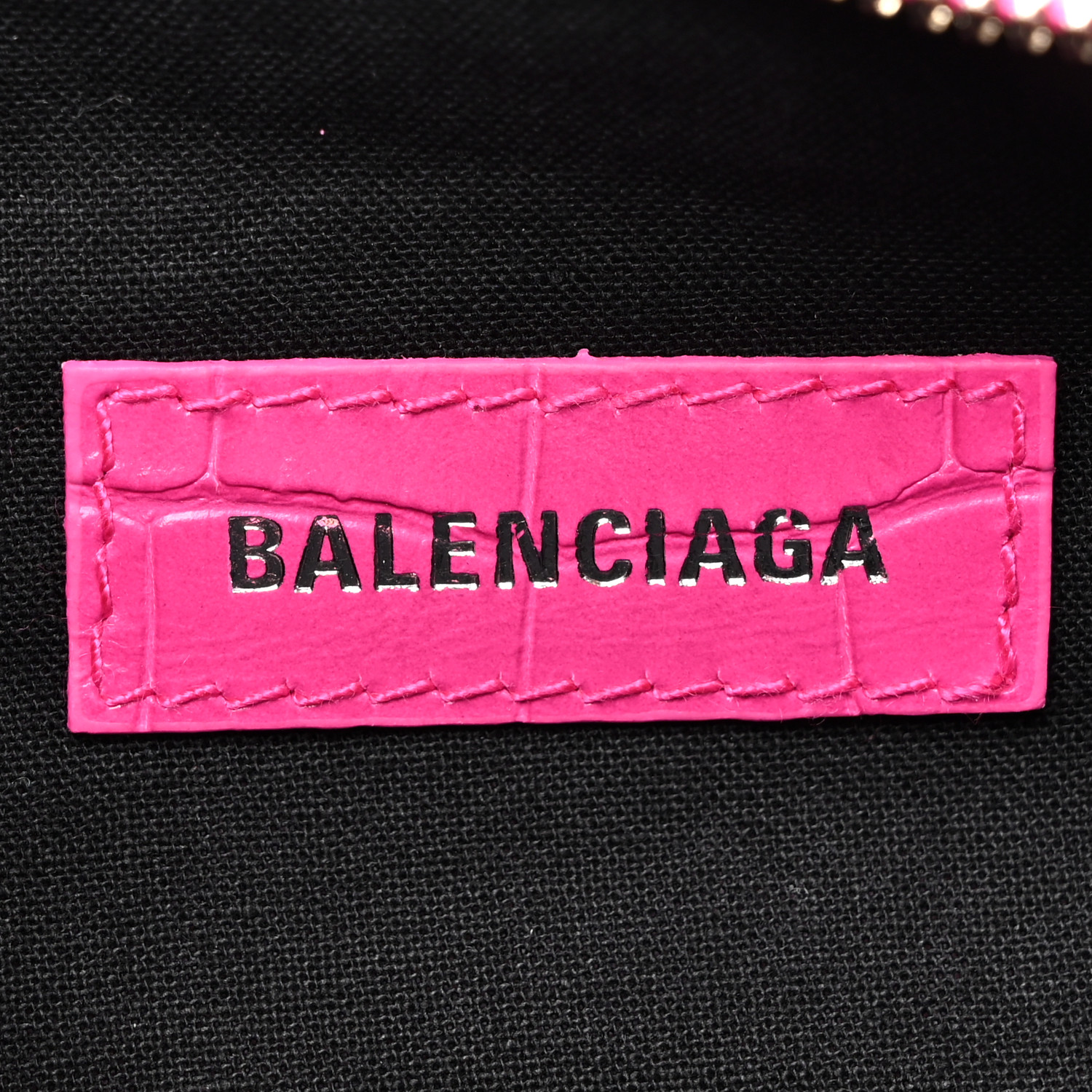 BALENCIAGA Extra Supple Calfskin Crocodile Embossed XS Le