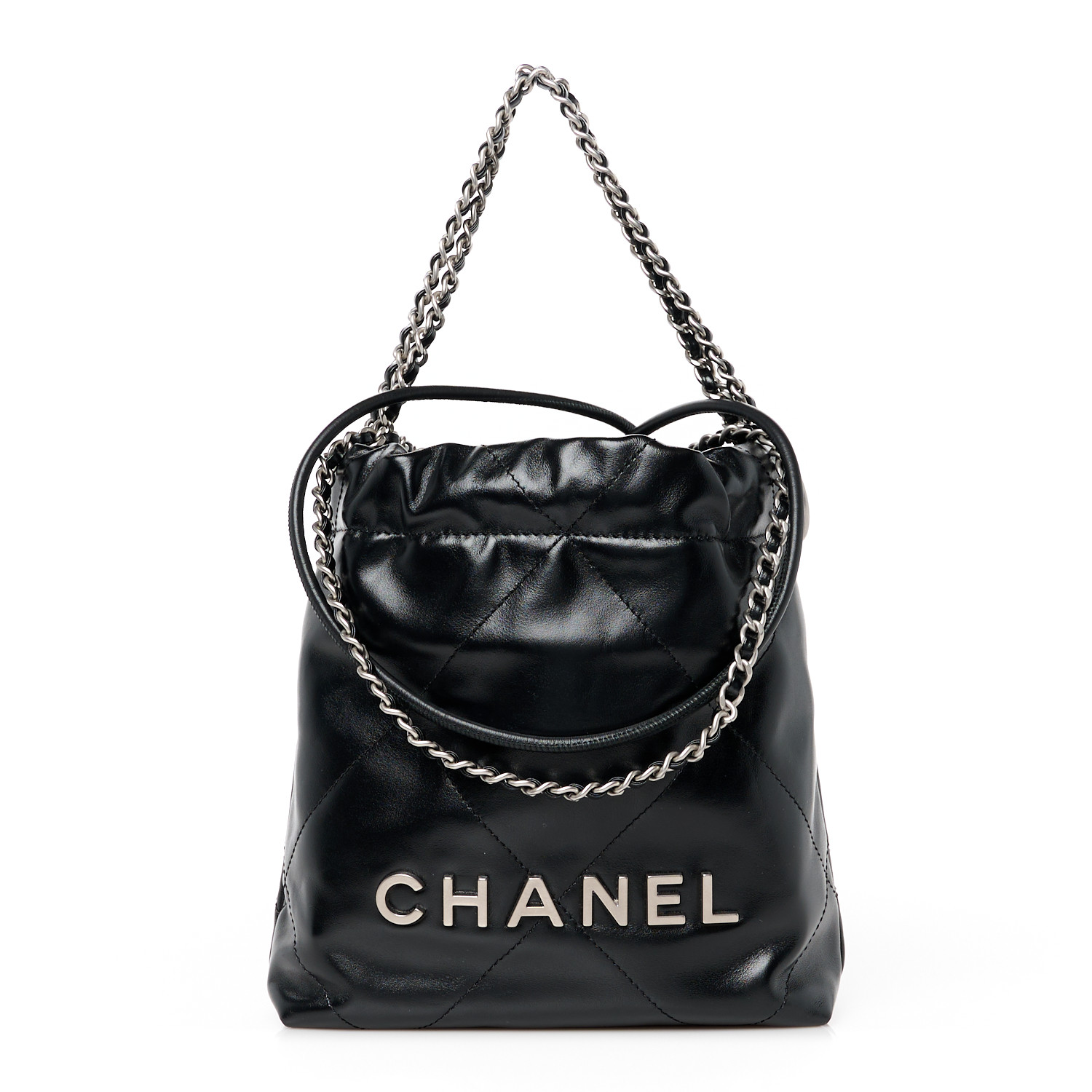 shbb_1122 クリスタル変更 01 Black Chanliade CHANEL Shiny Crumpled Calfskin Crystal Quilted Precious