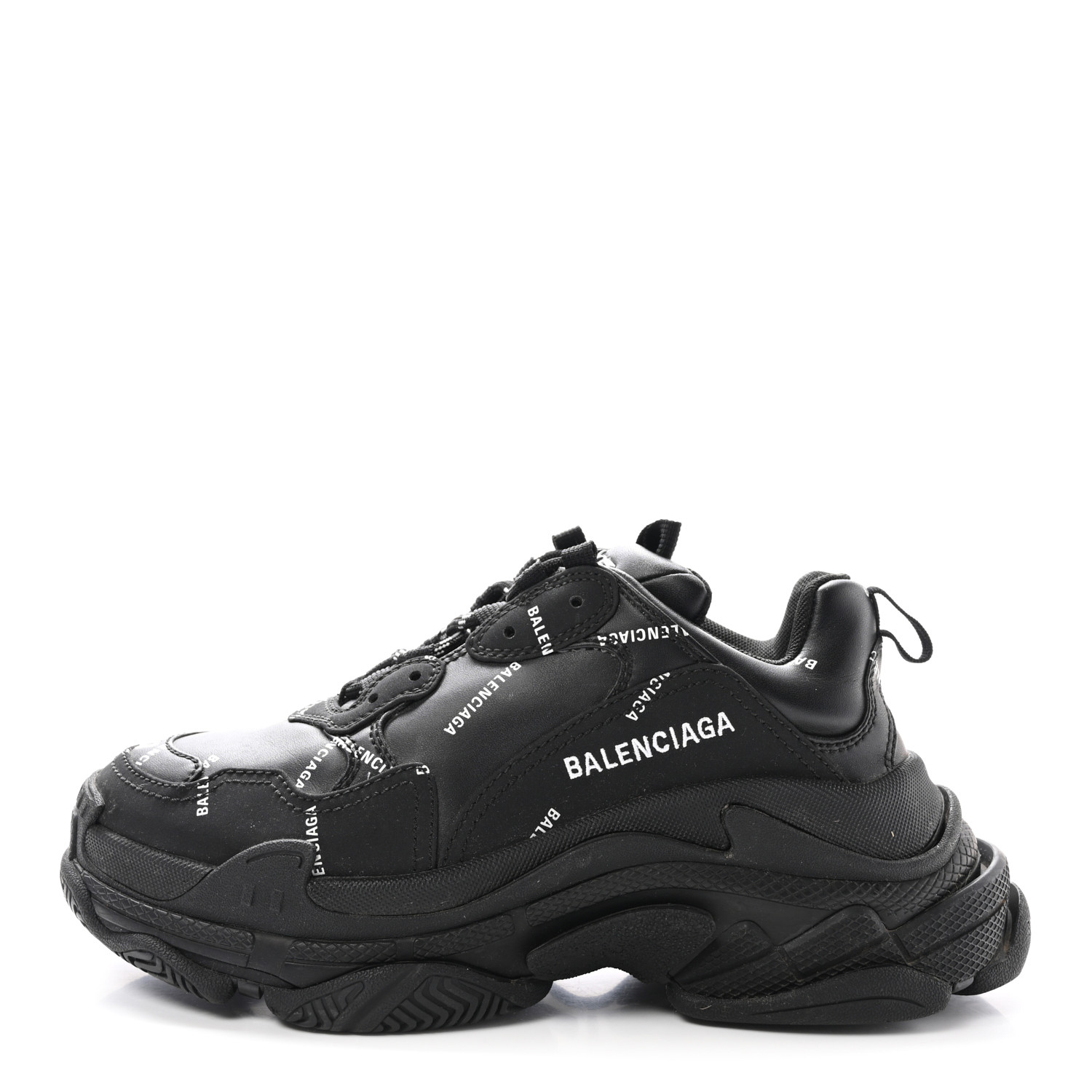 BALENCIAGA Technical Fabric Allover Logo Womens Triple S