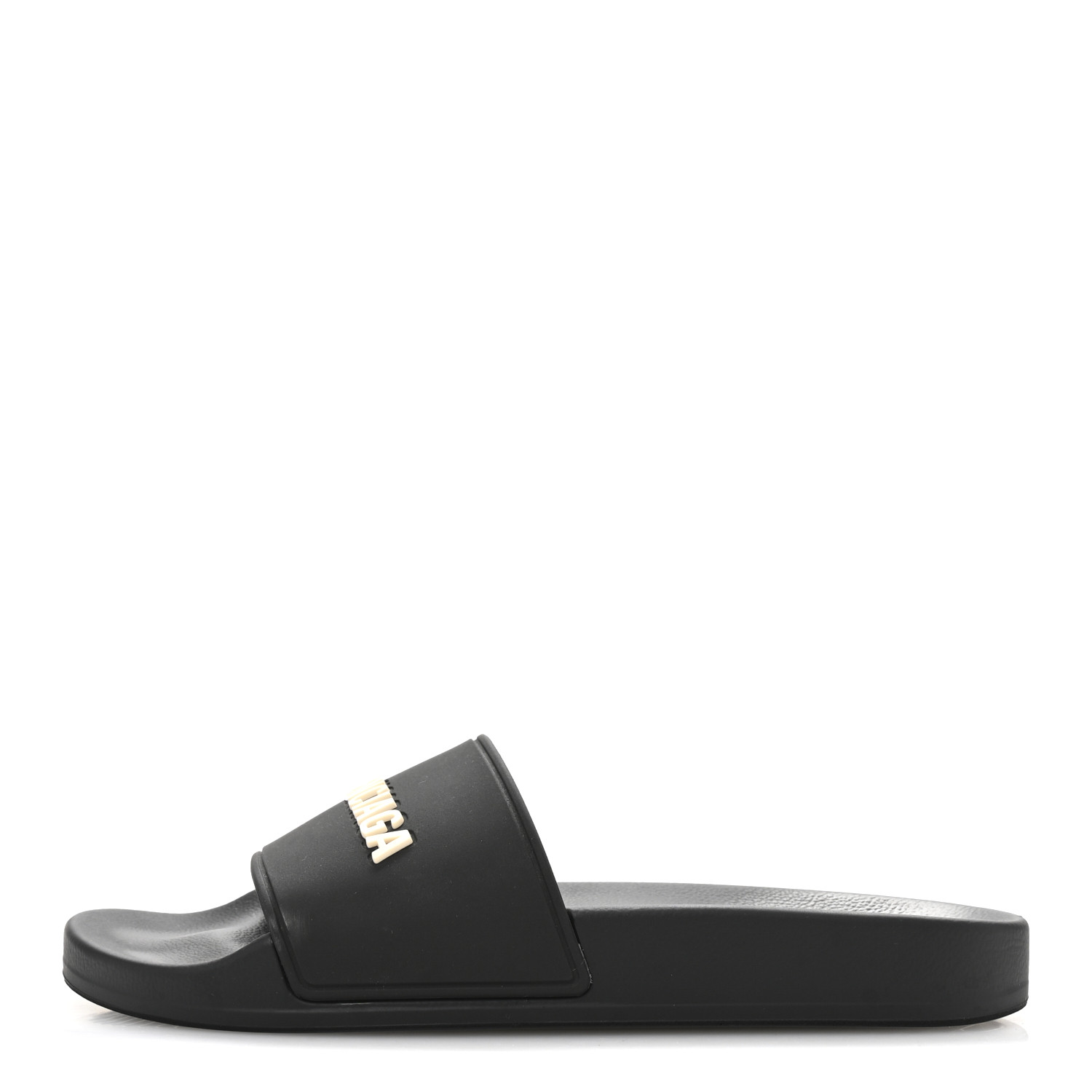 BALENCIAGA Rubber Logo Pool Slide Sandals 36 Black 1700467