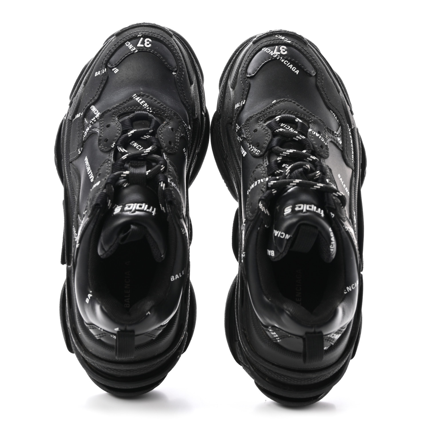 オ*ー様 [ 割引 ]BALENCIAGA Triple S スニーカー 37 BALENCIAGA Technical Fabric Allover Logo Womens Triple S