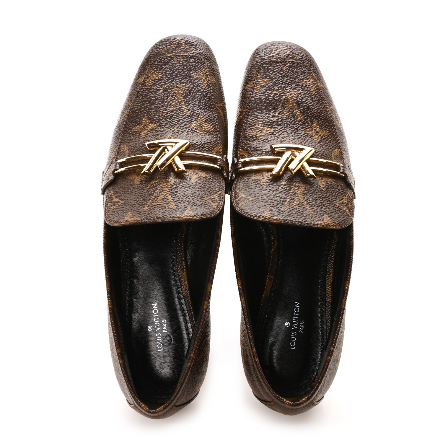 LOUIS VUITTON Monogram Upper Case Flat Loafer 39.5 1701687