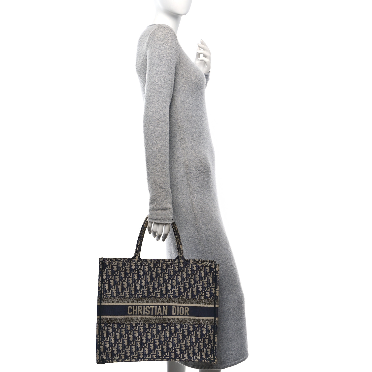 CHRISTIAN DIOR Oblique Large Book Tote Blue Multicolor