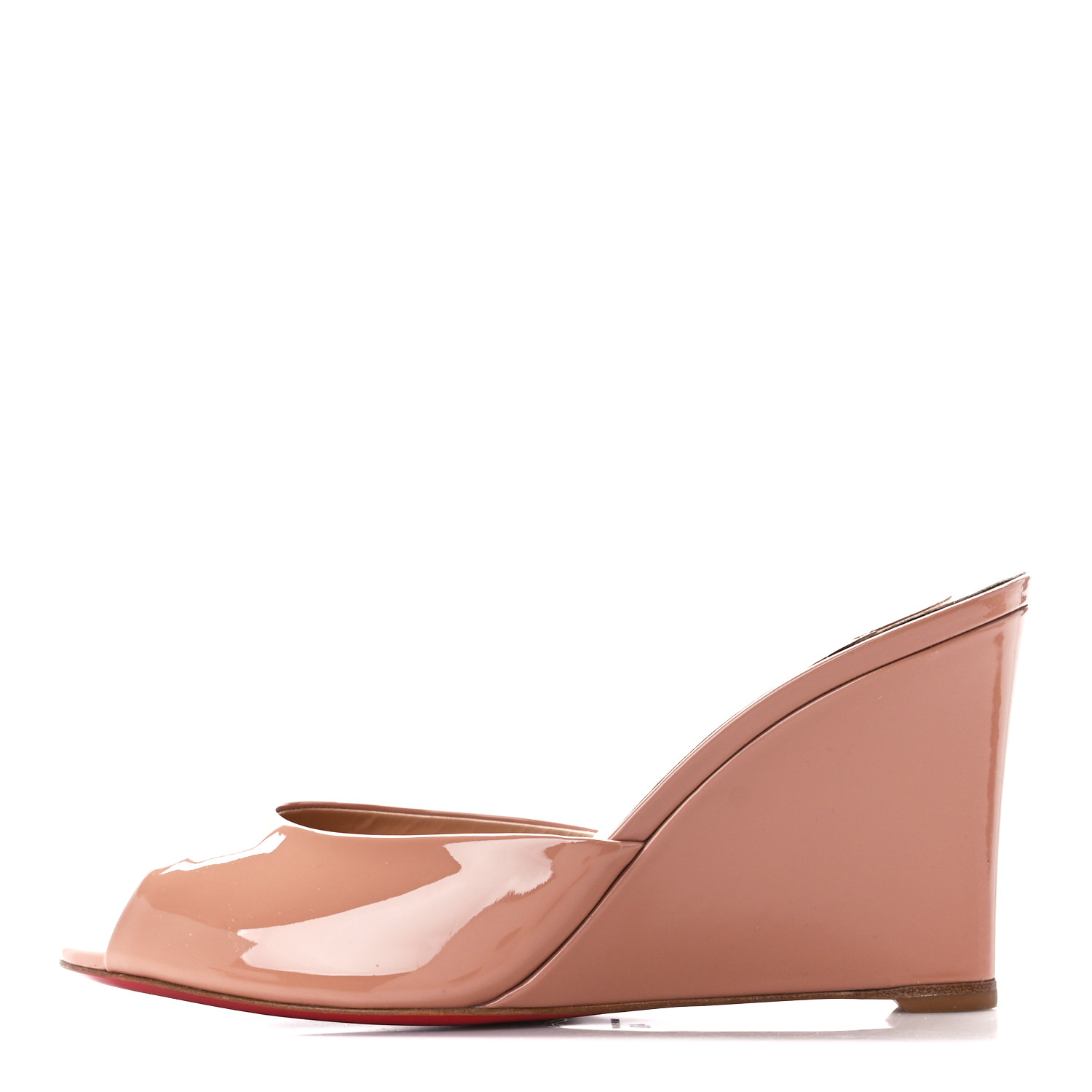 【Christian Louboutin】 Me Dolly Zeppa patentレザーサンダル CHRISTIAN LOUBOUTIN Patent Me Dolly Zeppa 85 Sandals 40 Nude