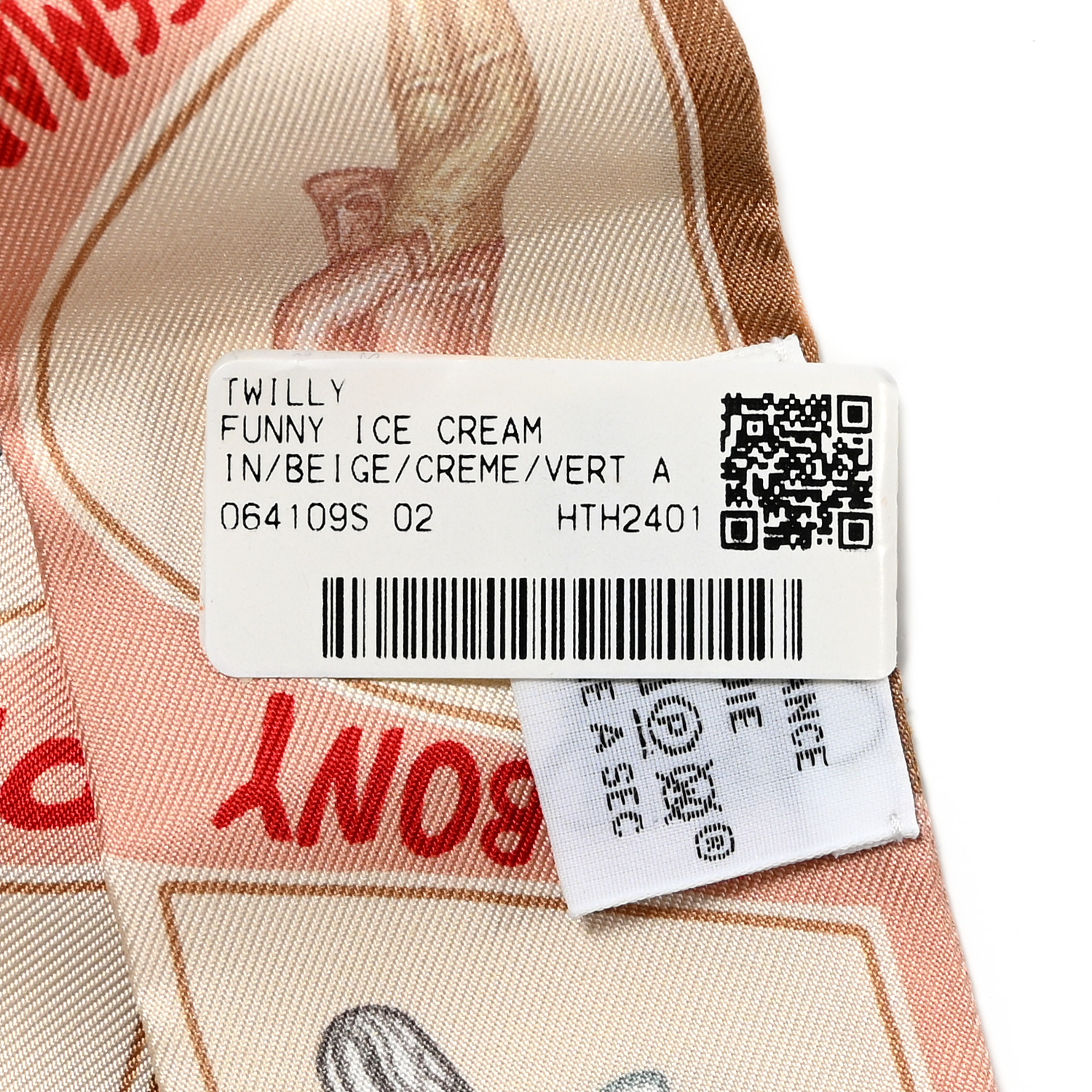 エルメス Twilly Funny Ice Cream (Beige) Funny Ice Cream Twilly | Hermès USA