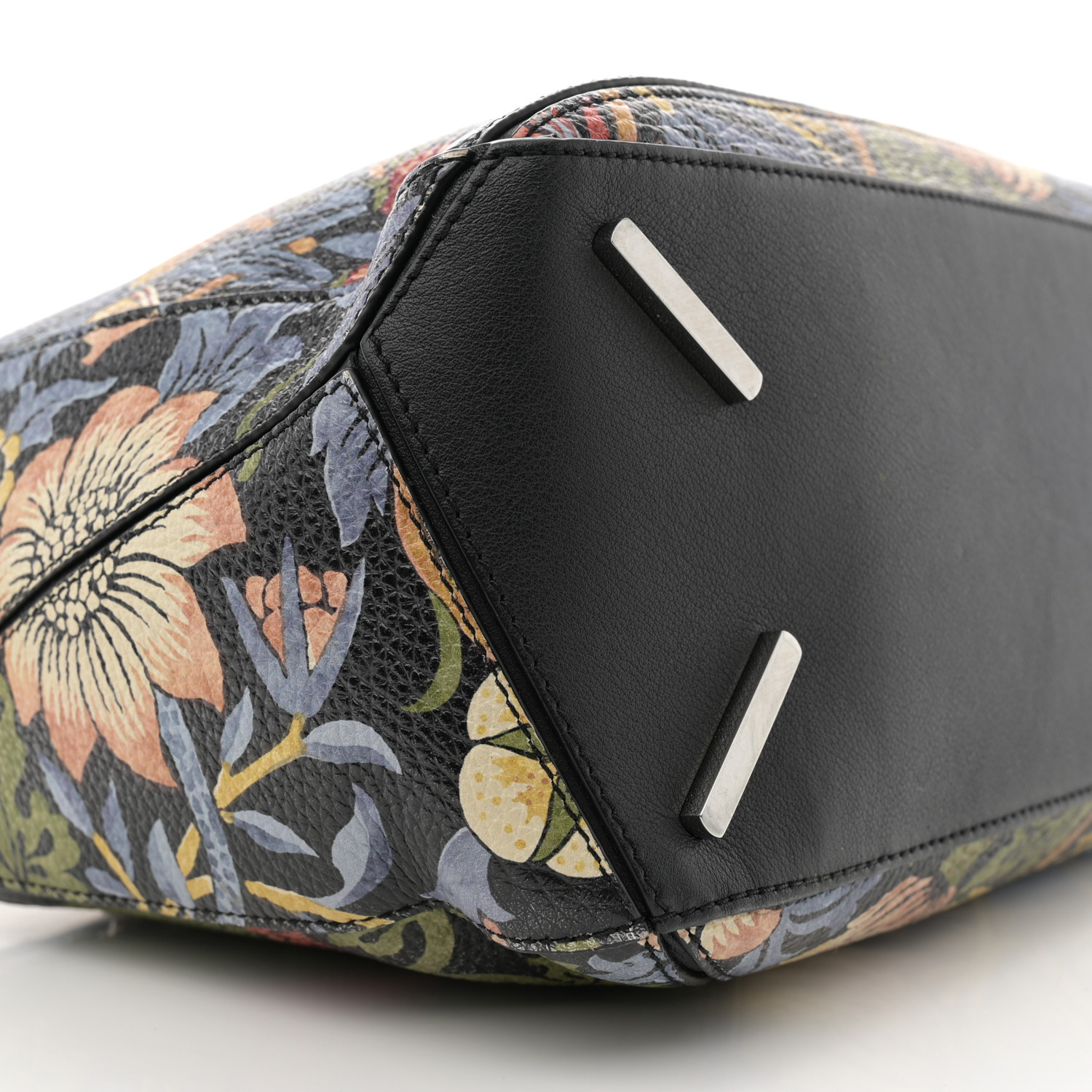 LOEWE X WILLIAM MORRIS Calfskin Puzzle Bag Black Multicolor