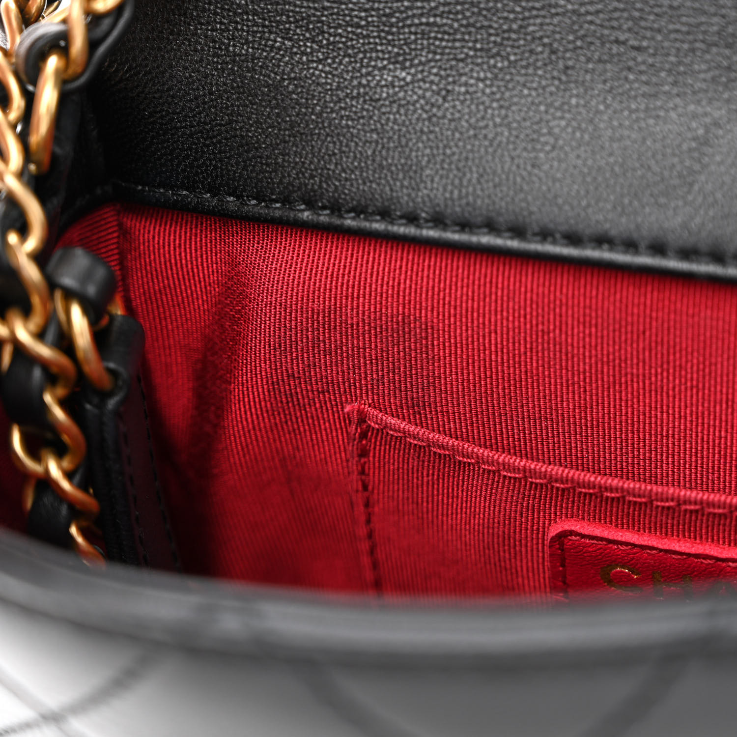 CHANEL Lambskin Quilted Small Circular Handle Bag Black