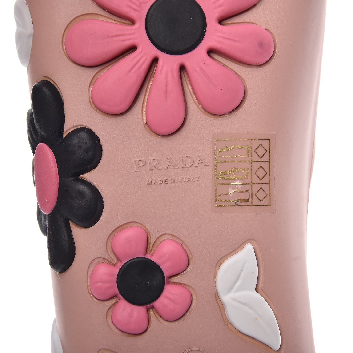 PRADA Rubber Flower Slide Sandals 40 Orchidea Begonia 283827