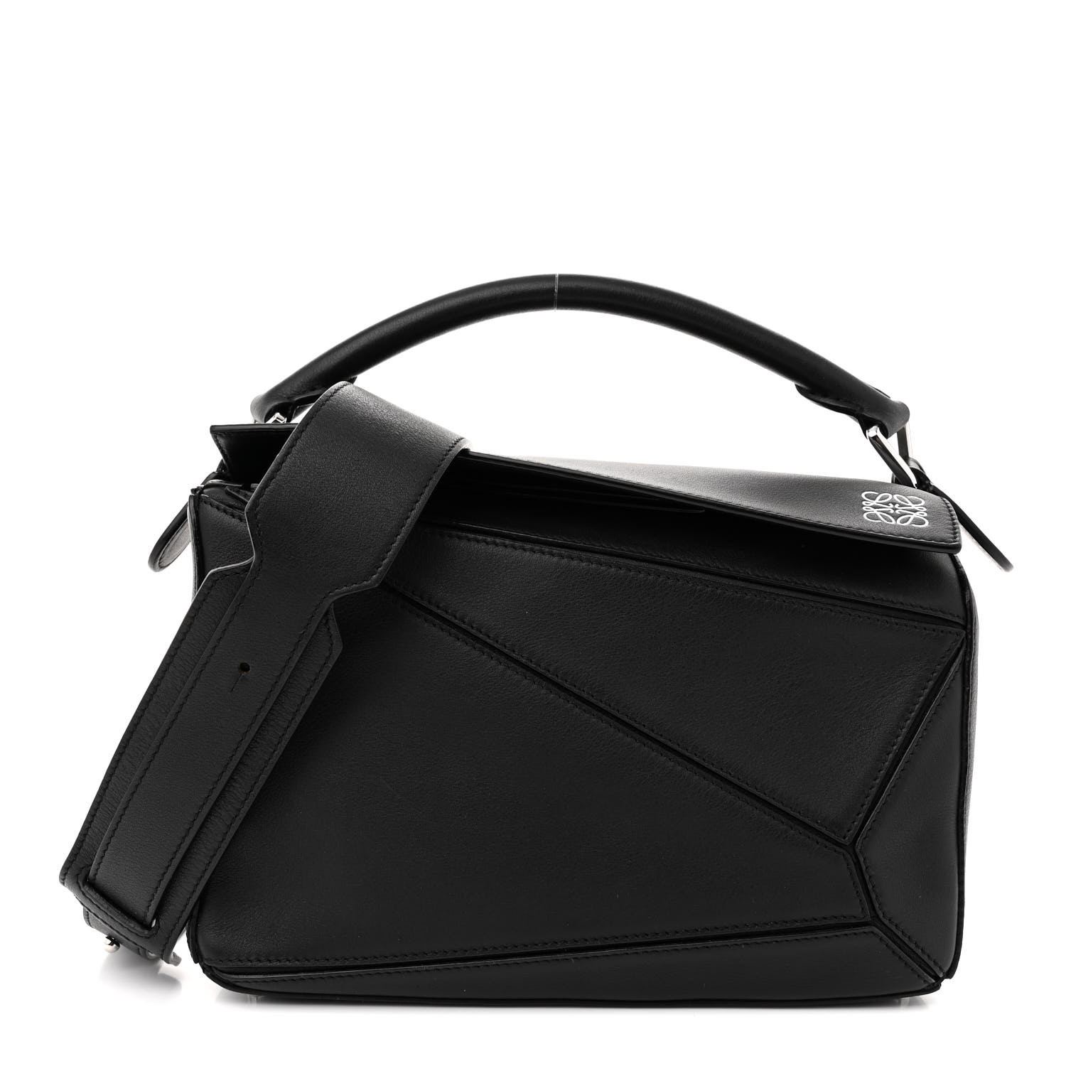 LOEWE ロエベ カフス LOEWE Calfskin Small Puzzle Bag Black 1497310 | FASHIONPHILE